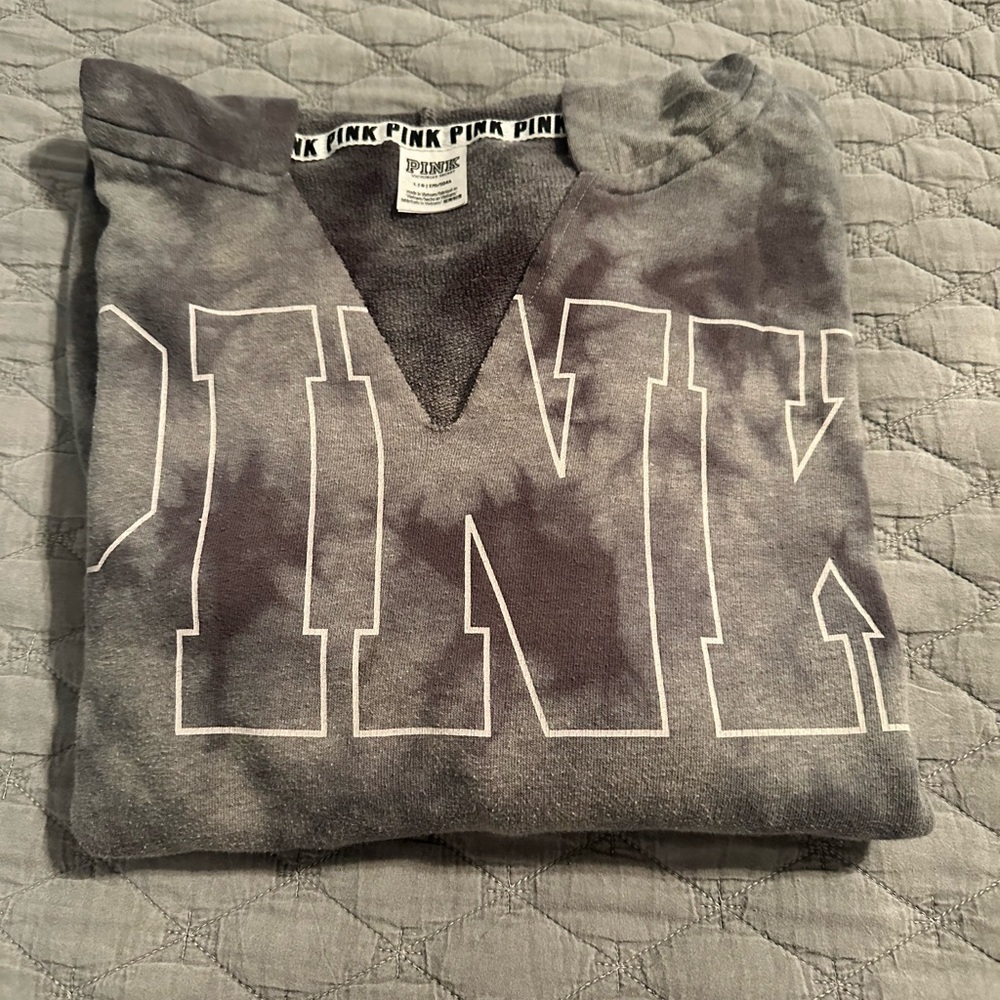 PINK by Victoria secrets grey acid wash hoodie.
